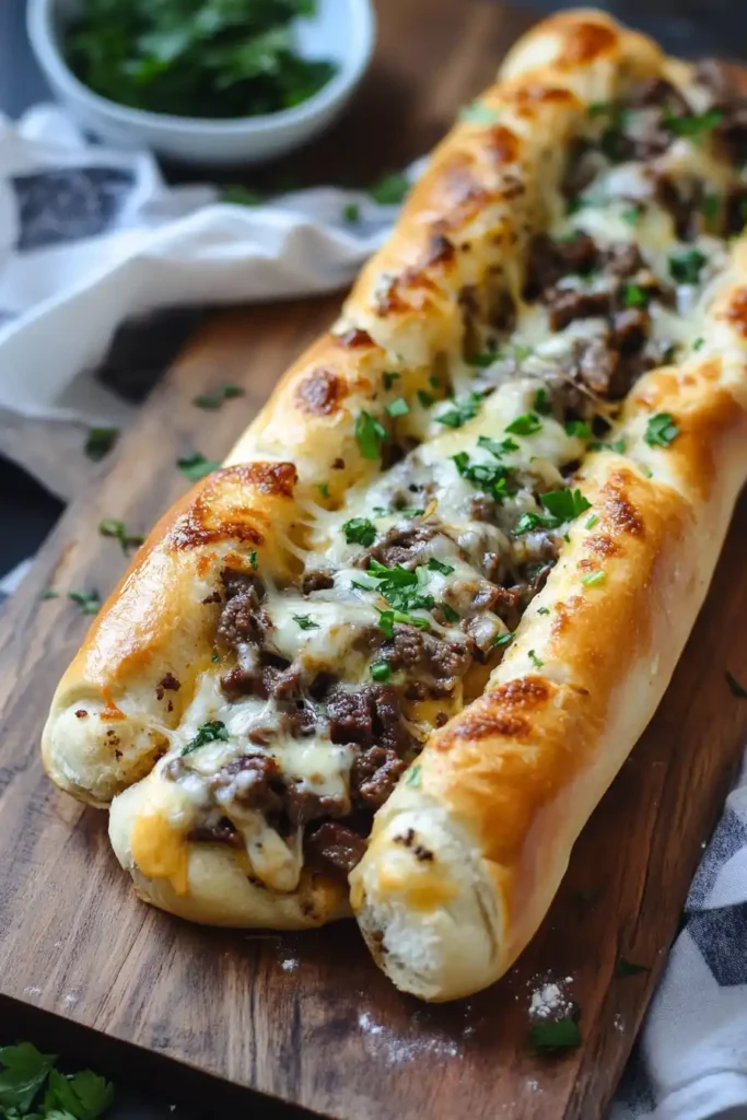 Philly Cheesesteak Stuffed Cheesy Breadsticks