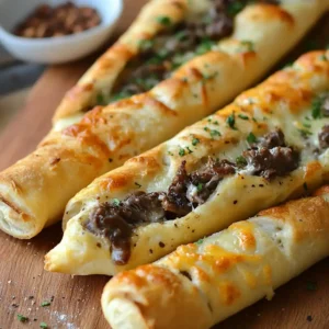 Philly Cheesesteak Stuffed Cheesy Breadsticks
