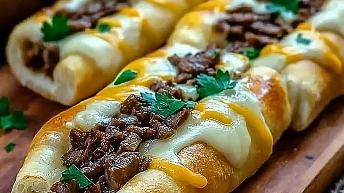 Philly Cheesesteak Stuffed Cheesy Breadsticks