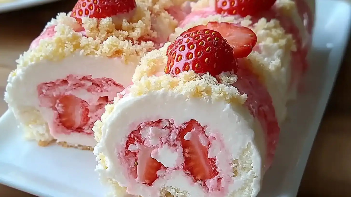 Strawberry Shortcake Cheesecake Rolls Creamy