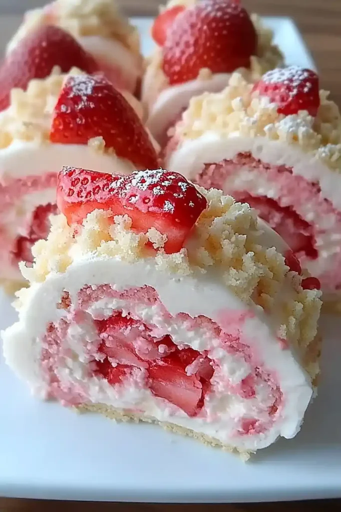Strawberry Shortcake Cheesecake Rolls Creamy
