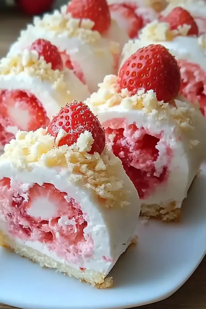 Strawberry Shortcake Cheesecake Rolls Creamy