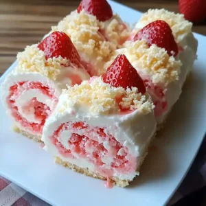 Strawberry Shortcake Cheesecake Rolls Creamy