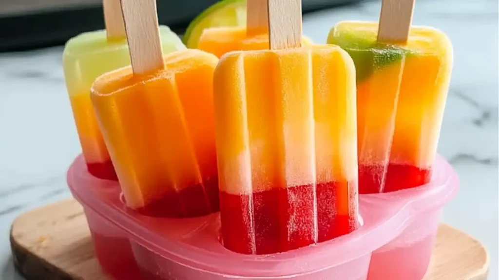 Tequila Sunrise Boozy Popsicles