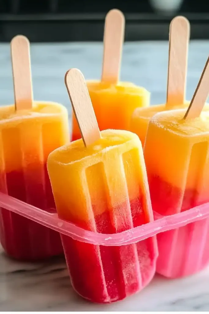 Tequila Sunrise Boozy Popsicles