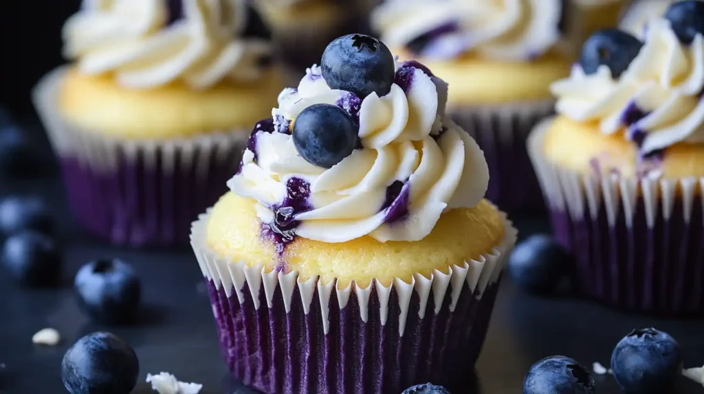 White Chocolate Blueberry Cheesecake Cupcakes