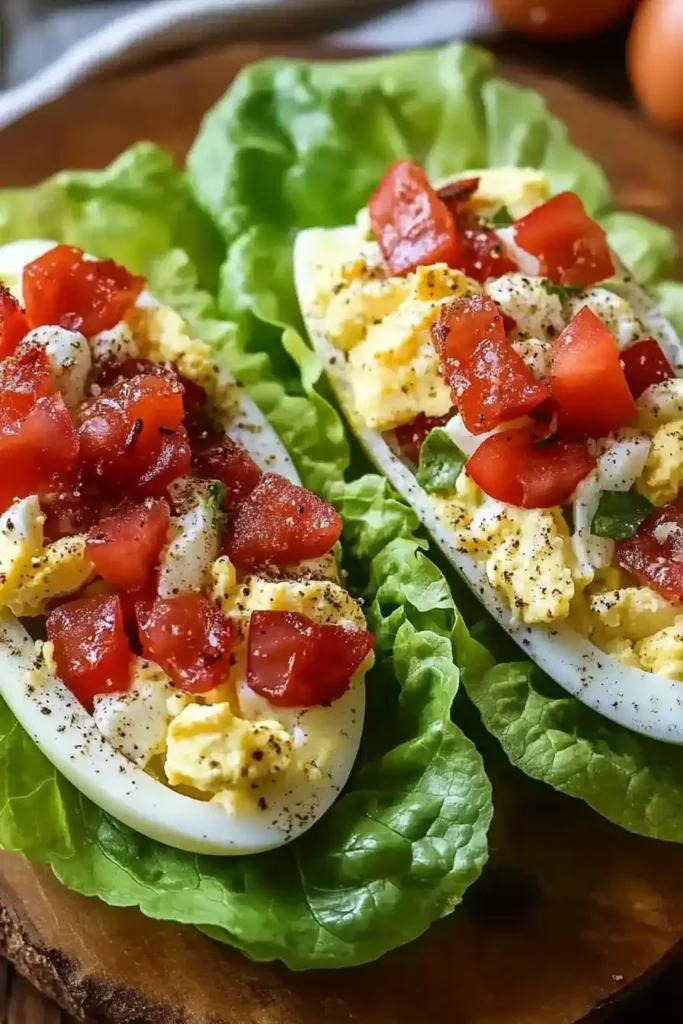 BLT Egg Salad Lettuce Wraps Recipe