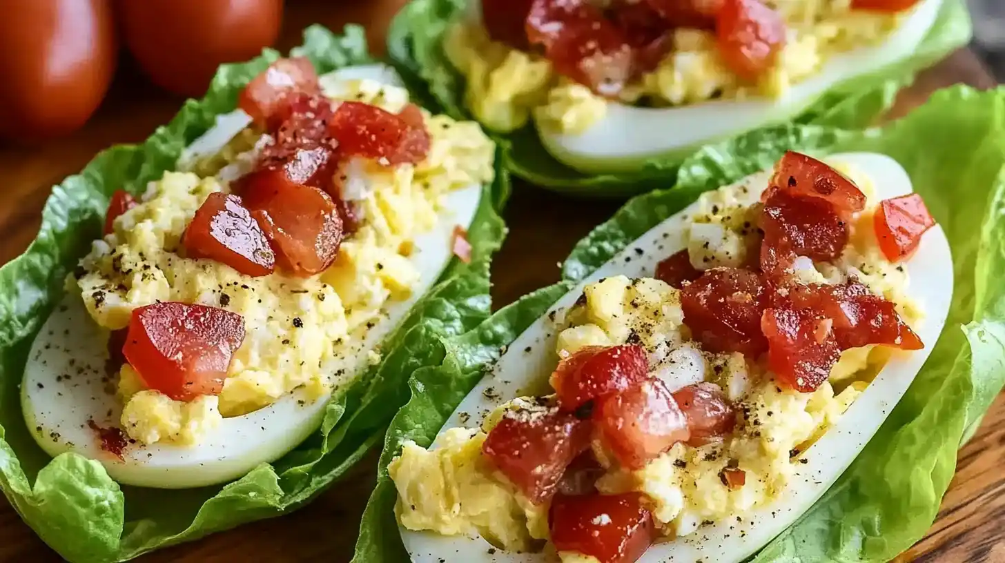 BLT Egg Salad Lettuce Wraps Recipe