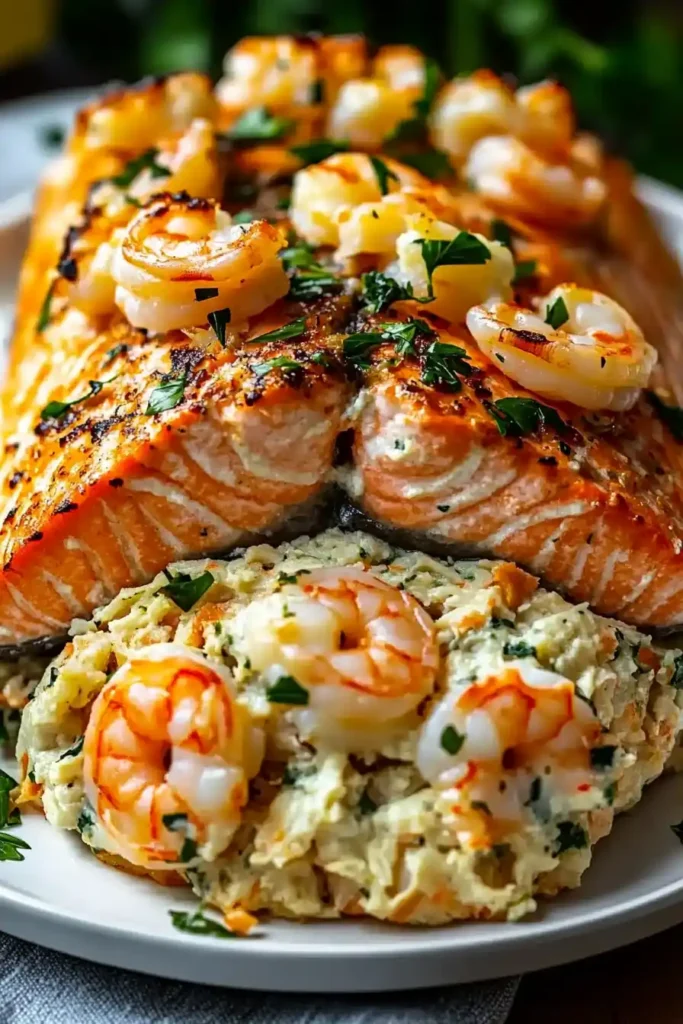 Crab & Shrimp Stuffed Salmon
