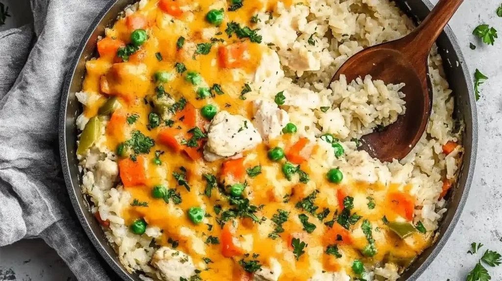 Creamy Garlic Chicken & Rice Skillet