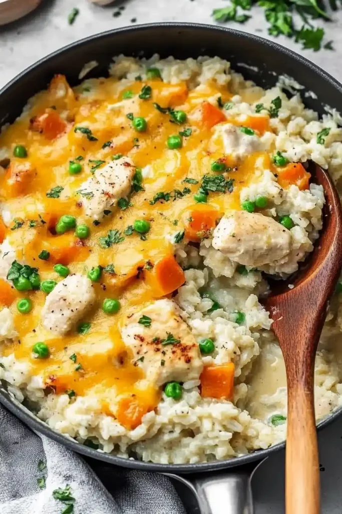 Creamy Garlic Chicken & Rice Skillet