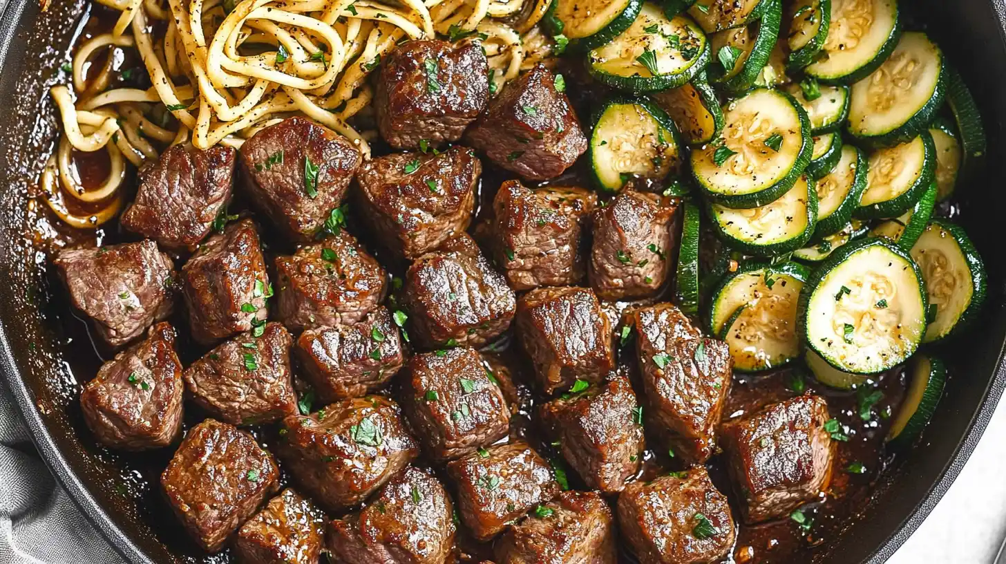 Garlic Butter Steak Bites with Zucchini