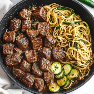 Garlic Butter Steak Bites with Zucchini