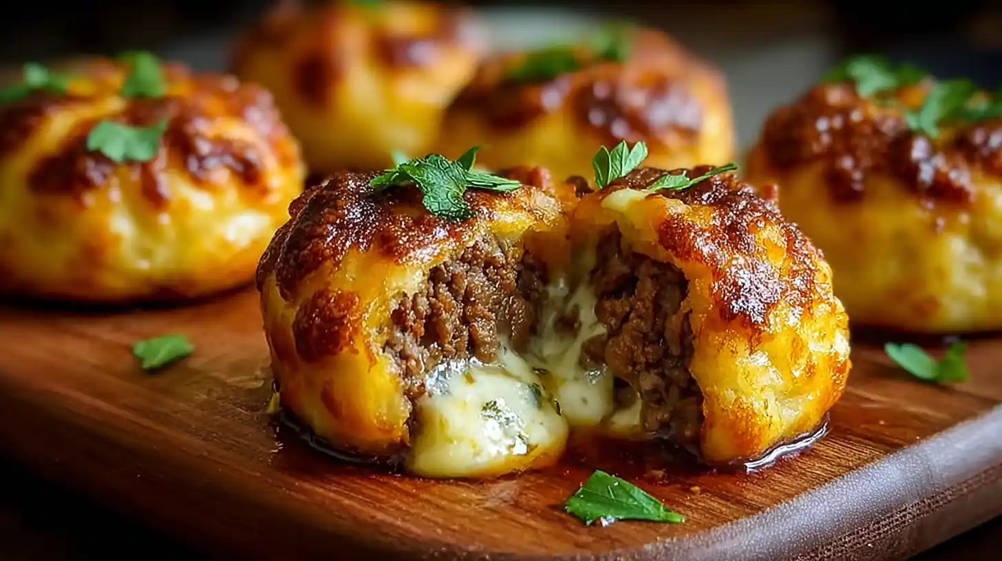 Golden Crust Cheesy Beef Bombs