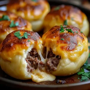 Golden Crust Cheesy Beef Bombs