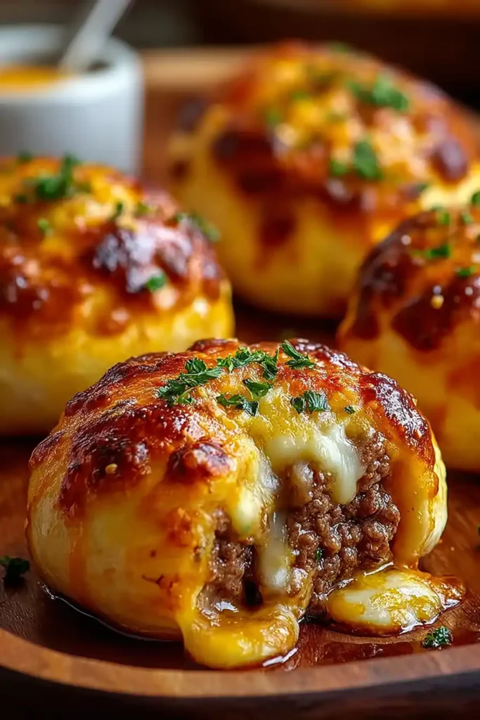 Golden Crust Cheesy Beef Bombs