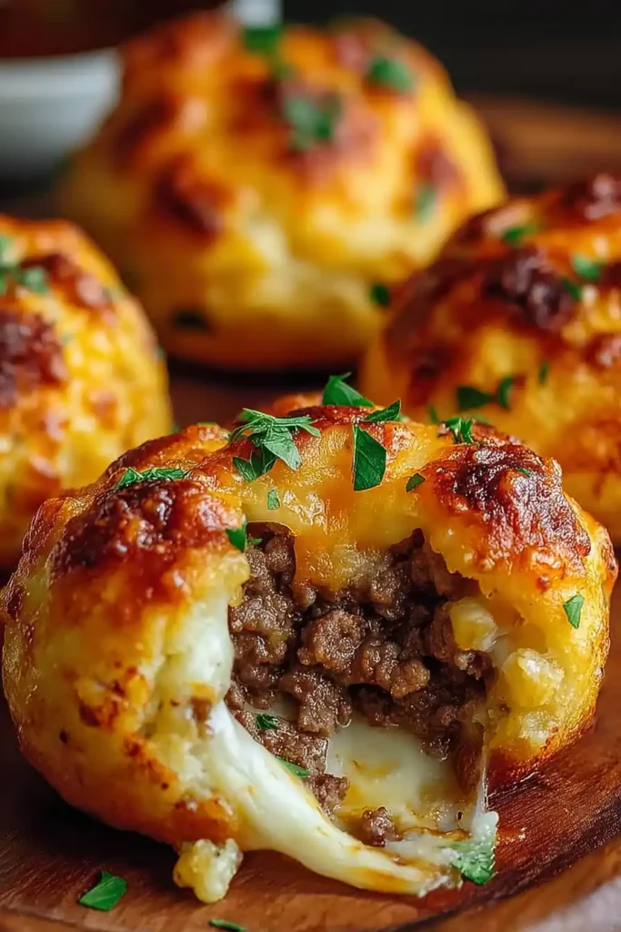 Golden Crust Cheesy Beef Bombs