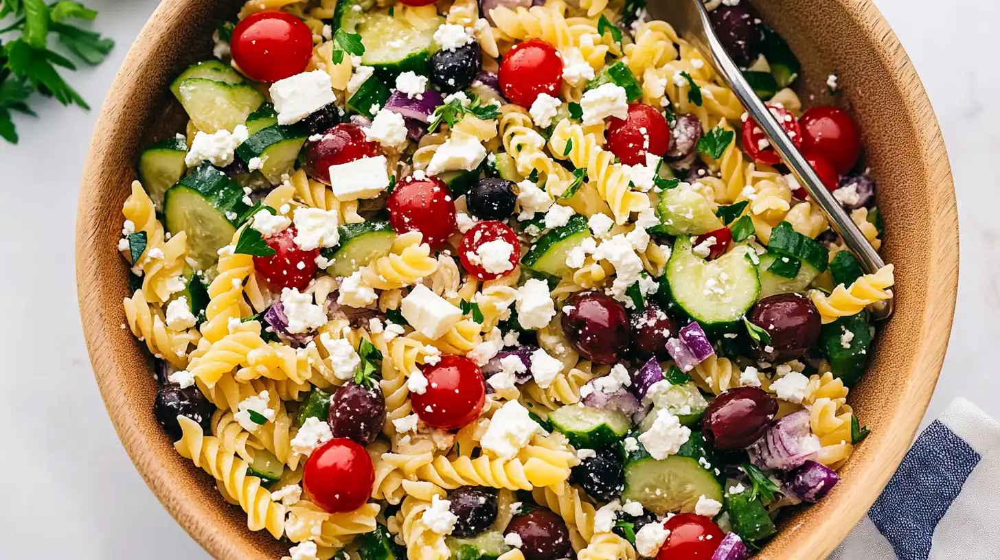 Greek Pasta Salad with Feta Dressing