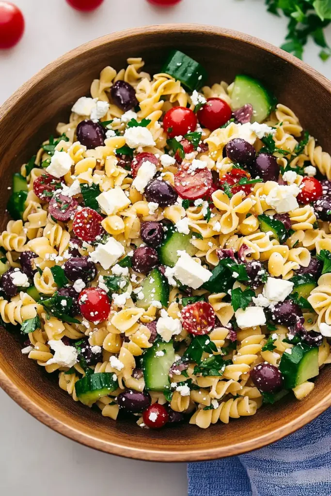 Greek Pasta Salad with Feta Dressing