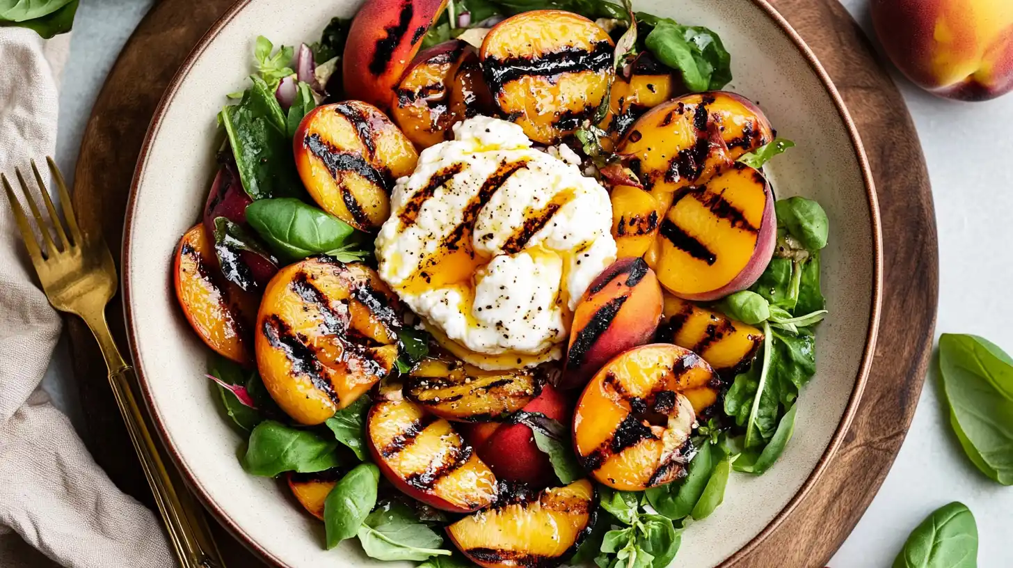 Grilled Peach & Burrata Salad