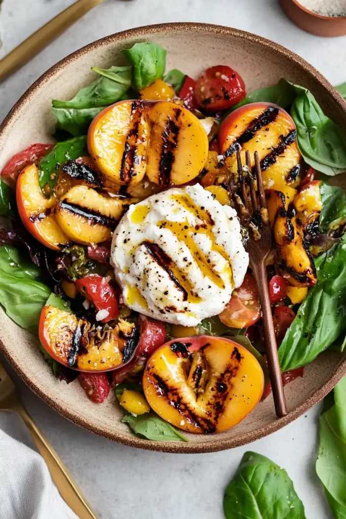 Grilled Peach & Burrata Salad
