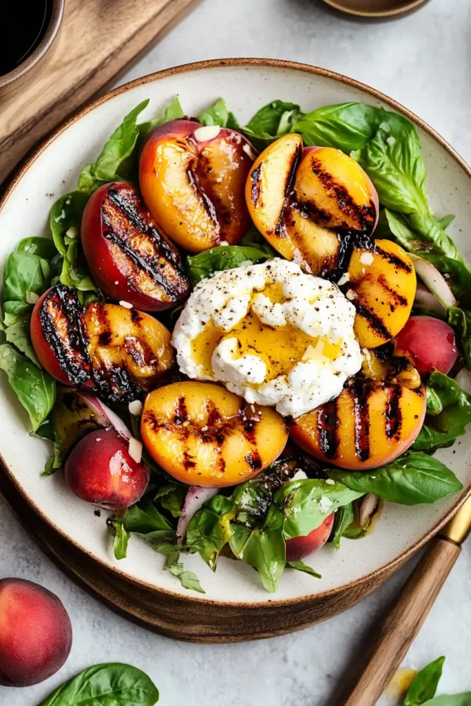 Grilled Peach & Burrata Salad