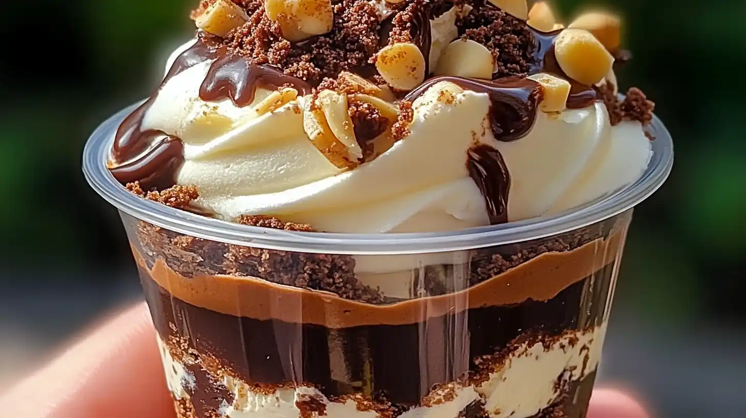 Loaded brownie cheesecake dessert cups