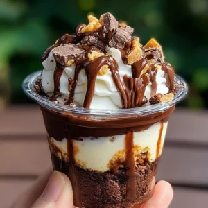 Loaded brownie cheesecake dessert cups