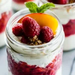 No-Bake Peach Cheesecake Jars