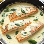 Creamy Lemon Basil Salmon Skillet