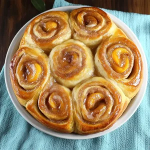 Peach Pie Cinnamon Rolls