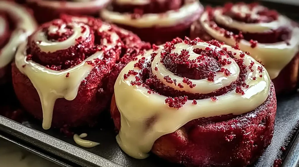 Red Velvet Cinnamon Rolls with Cream Cheese Icing