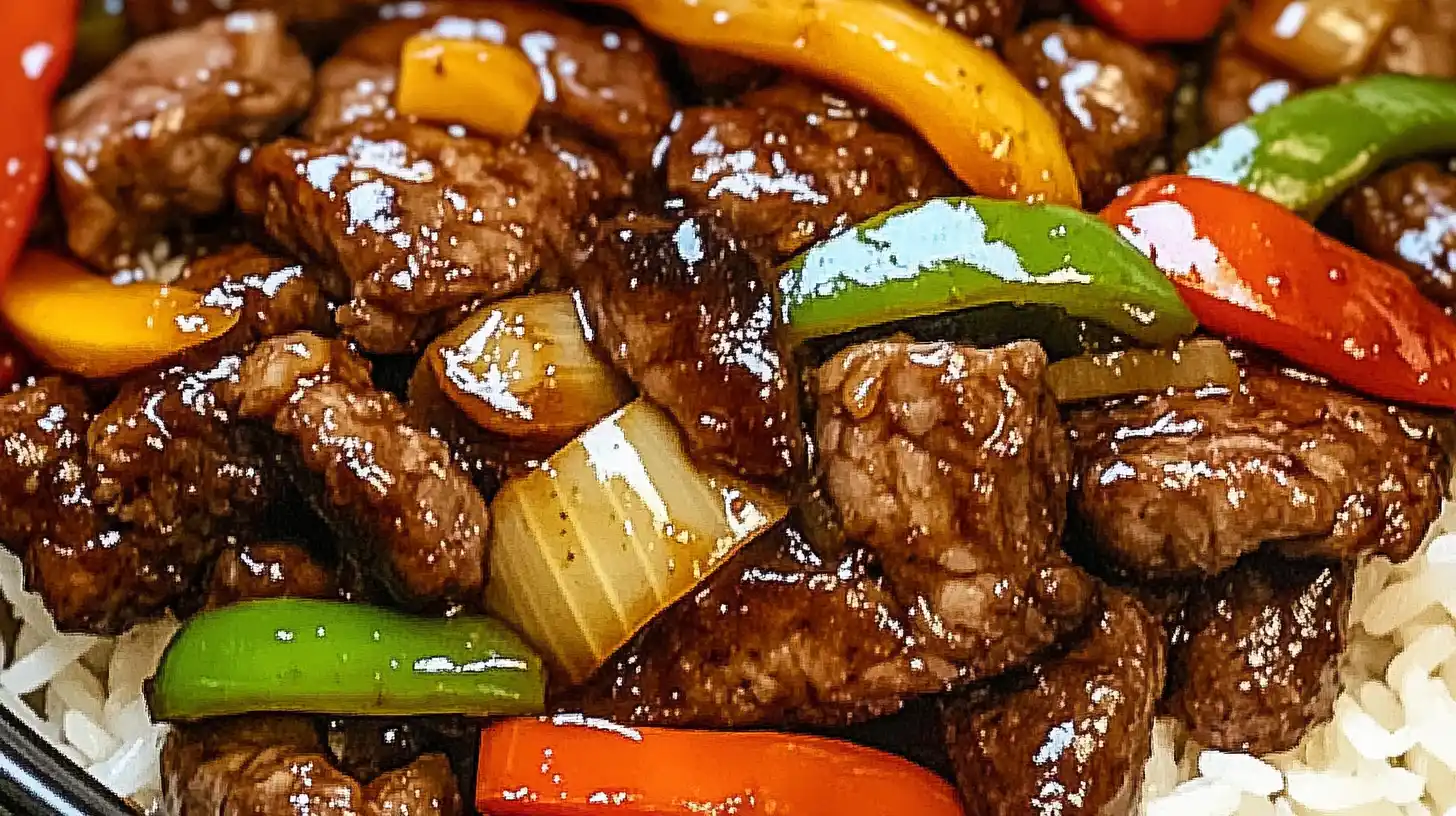 Sizzling Chinese Pepper Steak with Onions