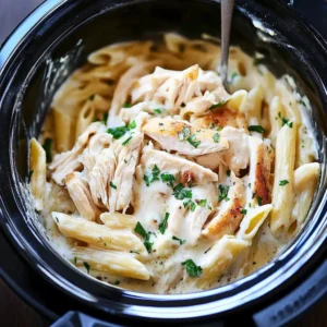 Slow Cooker Chicken Alfredo Pasta