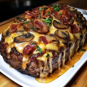 Swiss Bacon Mushroom Meatloaf