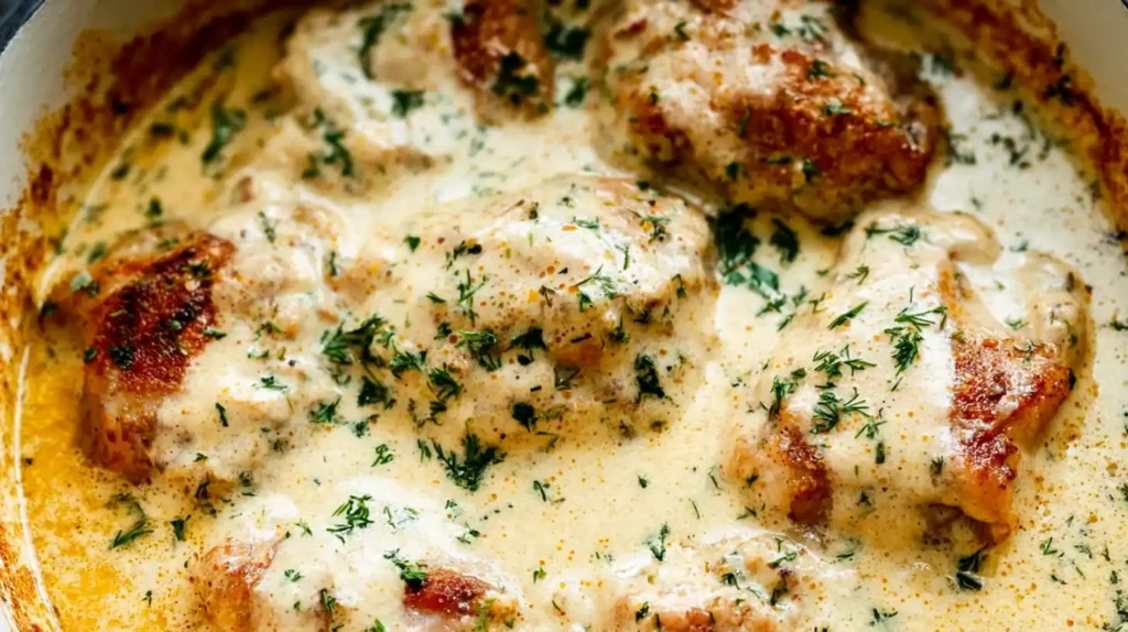 Creamy Oven Baked Chicken Thighs
