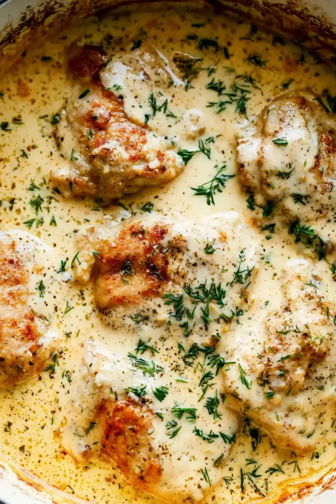 Creamy Oven Baked Chicken Thighs