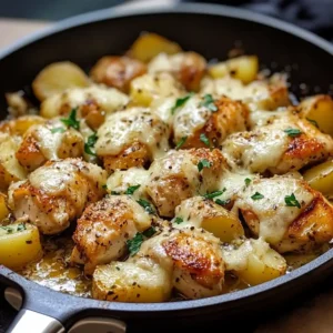 Garlic Parmesan Chicken and Potatoes Skillet