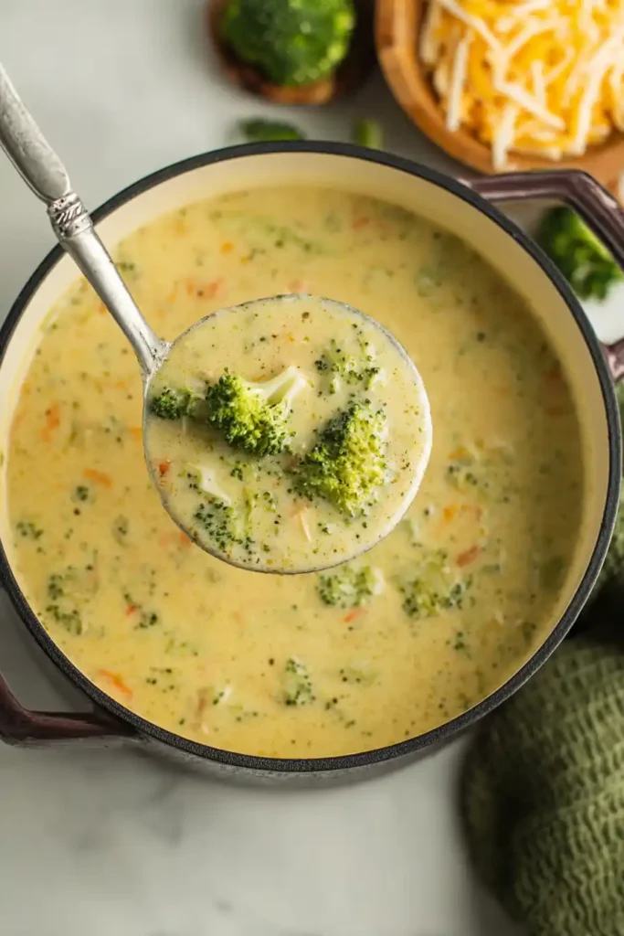High Protein Broccoli Cheddar Soup