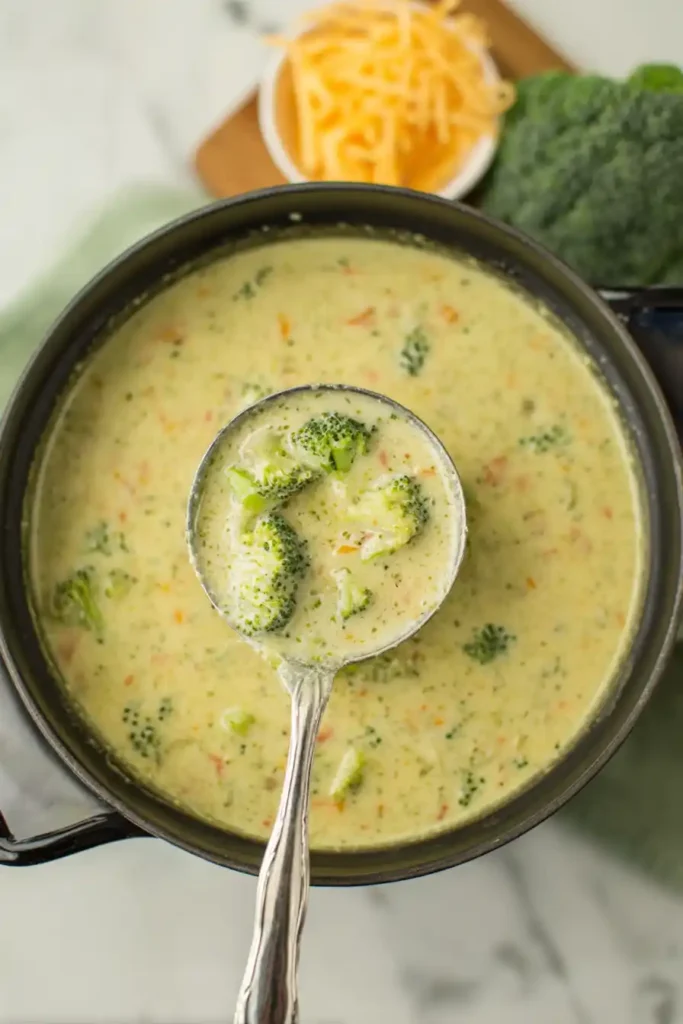 High Protein Broccoli Cheddar Soup