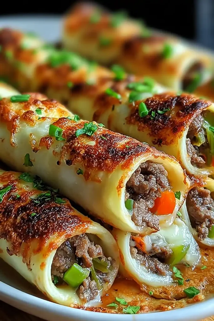 Keto Philly Cheesesteak Roll-Ups
