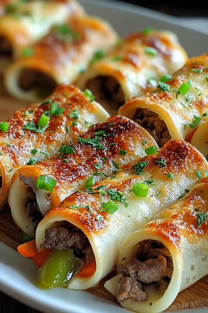 Keto Philly Cheesesteak Roll-Ups