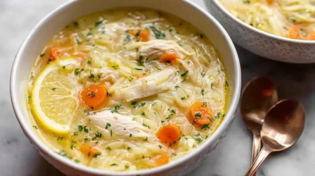 Lemon Chicken Orzo Soup