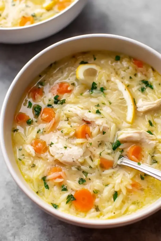 Lemon Chicken Orzo Soup