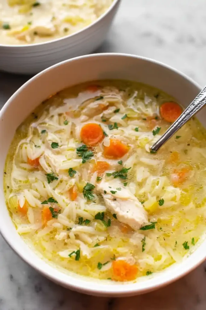 Lemon Chicken Orzo Soup