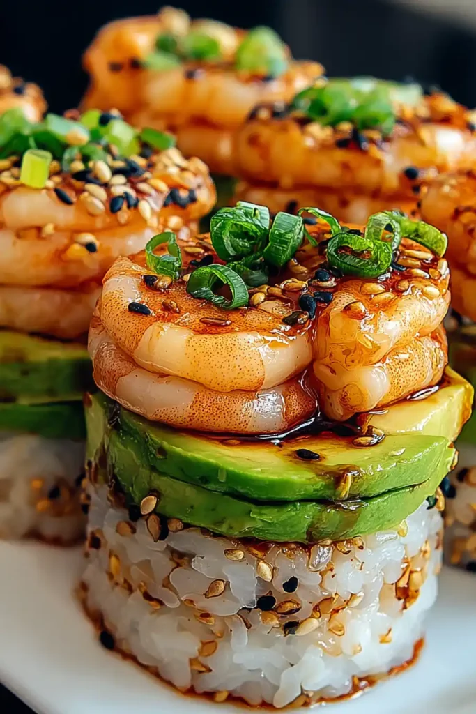 SPICY SHRIMP SUSHI STACKS