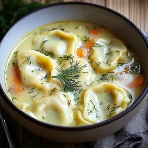Dill Pierogi Soup
