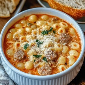 Parmesan Italian Sausage Ditalini Soup