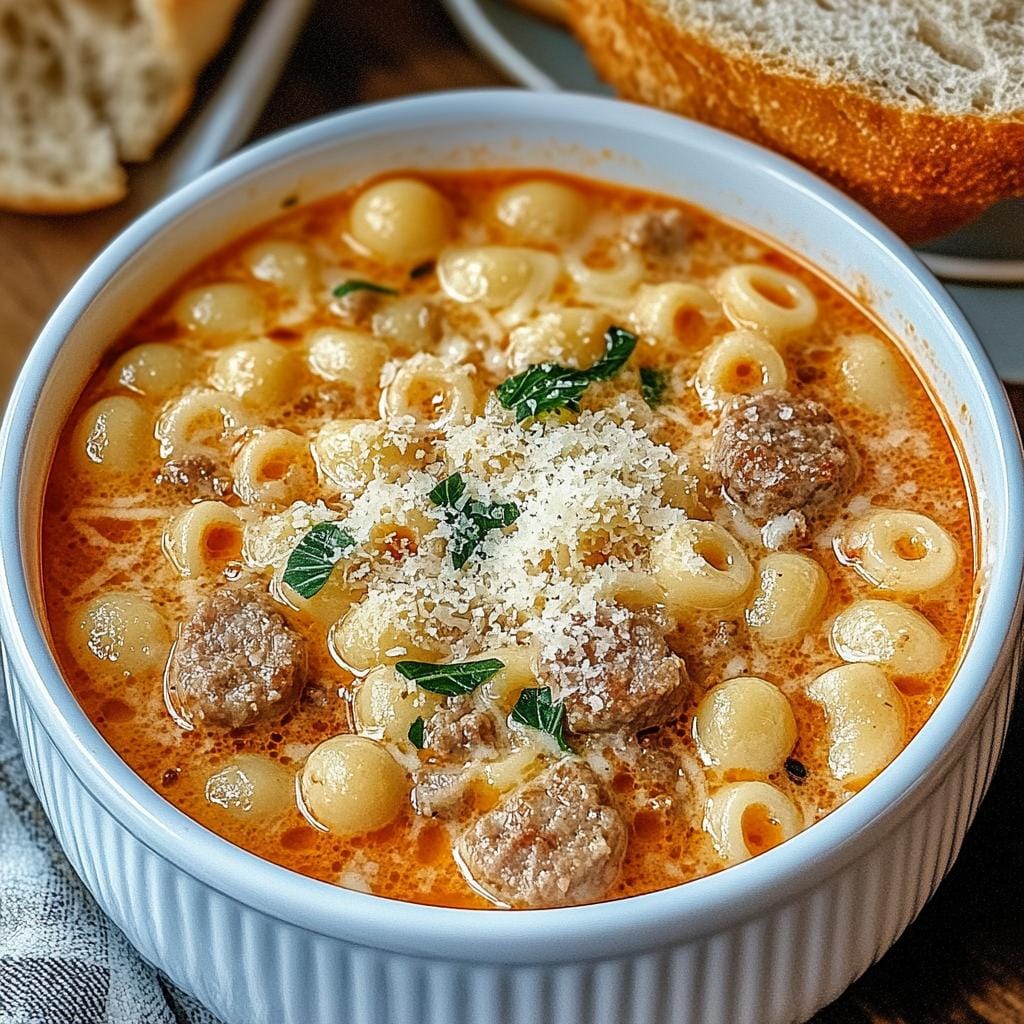 Parmesan Italian Sausage Ditalini Soup
