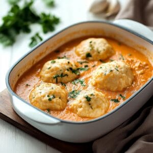 Tomato Soup with Cheddar Bay Dumplings